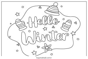 Kış boyama sayfası – evde etkinlik, ücretsiz yazdır