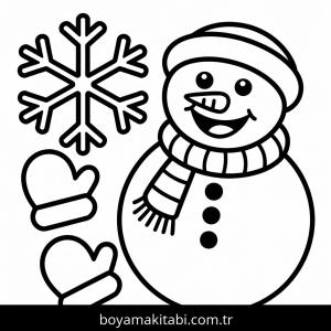 Kış boyama sayfası – el becerilerini geliştirir, boyama çalışması