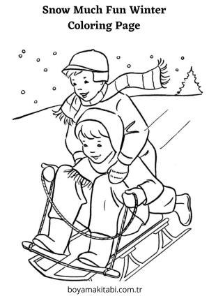 Kış boyama sayfası – kolay boyama, eğitici aktivite