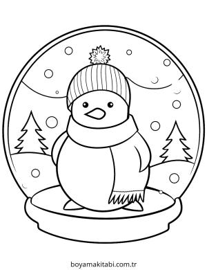 Kış boyama sayfası – eğlenceli etkinlik, el becerilerini geliştirir