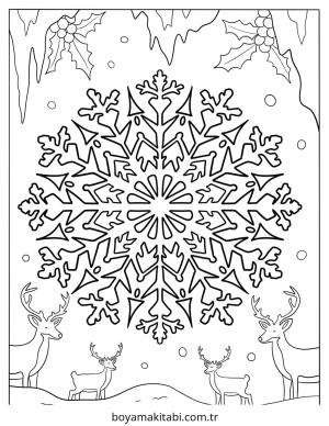 Kış boyama sayfası – çocuklar için, çizgi film temalı