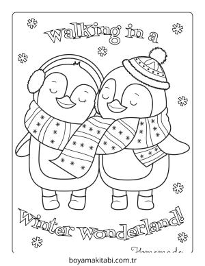 Kış boyama sayfası – el becerilerini geliştirir, boyama çalışması