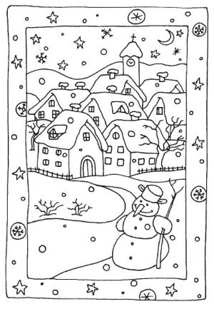 Kış boyama sayfası,  coloring page, Mükemmel Kış, 