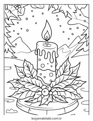 Kış boyama sayfası – keyifli zaman, renkli çizimler