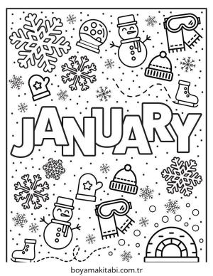 Kış boyama sayfası – çocuk aktivitesi, PDF indir