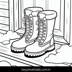 Kış boyama sayfası – çocuk aktivitesi, PDF indir