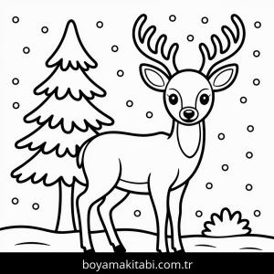 Kış boyama sayfası – renkli çizimler, okul öncesi