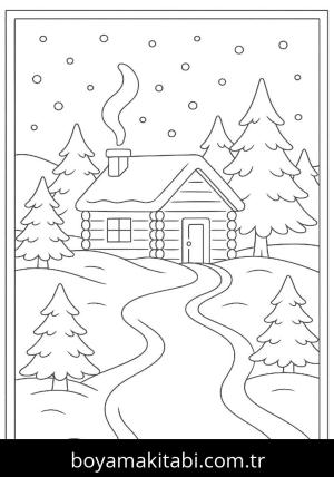 Kış boyama sayfası,  coloring page, , 