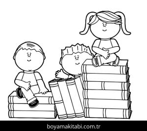 Kitap boyama sayfası – kolay boyama, eğitici aktivite