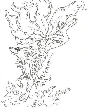 Kitsune boyama sayfası,  coloring page, Kusursuz Kitsune, 