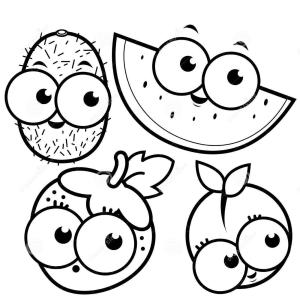 Kivi boyama sayfası,  coloring page, Kivi ve Sevimli Meyve, 