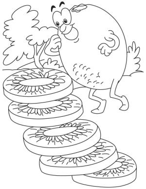 Kivi boyama sayfası,  coloring page, Kivi Meyvesi Komik, 