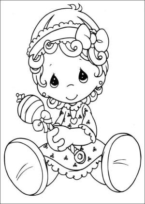 Kız Bebek boyama sayfası,  coloring page, Kıymetli Anlar Kız Bebek, 