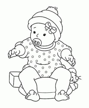 Kız Bebek boyama sayfası,  coloring page, Yeni Doğan Kız Bebek, 