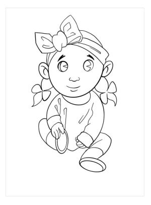 Kız Bebek boyama sayfası,  coloring page, Normal Kız Bebek, 