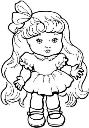 Kız Bebek boyama sayfası,  coloring page, Uzun Saçlı Kız Bebek, 