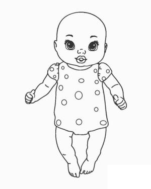 Kız Bebek boyama sayfası,  coloring page, Basit Kız Bebek, 