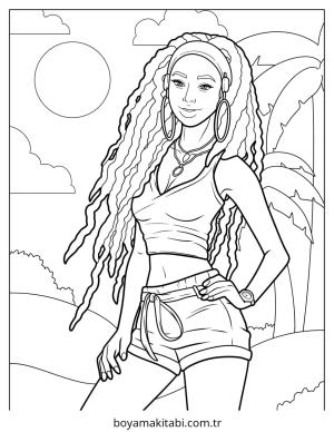 Kız boyama sayfası – yaratıcılık, eğlenceli etkinlik