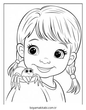 Kız boyama sayfası – boyama çalışması, yaratıcılığı geliştirir