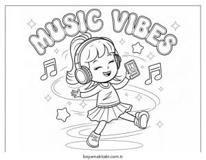 Kız boyama sayfası – çocuklar için, çizgi film temalı