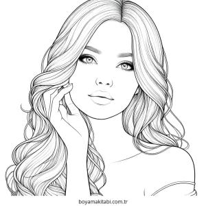 Kız boyama sayfası – çocuklar için, çizgi film temalı