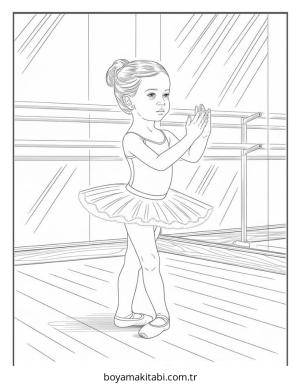 Kız boyama sayfası – çizgi film temalı, basit çizim