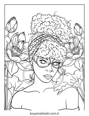 Kız boyama sayfası – renkli çizimler, okul öncesi