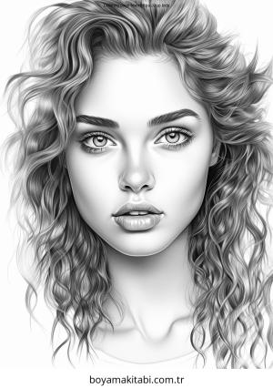 Kız boyama sayfası – eğitici aktivite, yaratıcılık