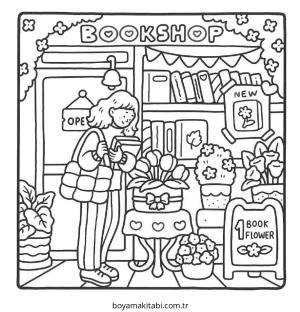 Kız boyama sayfası – çocuklar için, çizgi film temalı