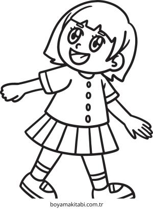 Kız boyama sayfası – boyama çalışması, yaratıcılığı geliştirir