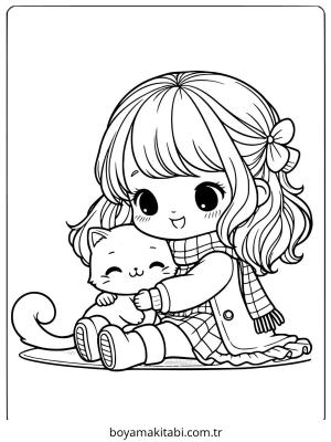 Kız boyama sayfası – yaratıcılığı geliştirir, keyifli zaman