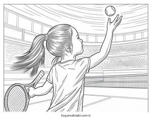 Kız boyama sayfası – sevimli karakter, sanatsal çalışma