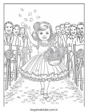 Kız boyama sayfası – çocuklar için, çizgi film temalı