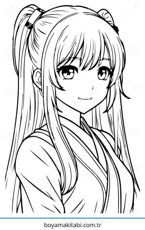 Kız boyama sayfası – keyifli zaman, renkli çizimler