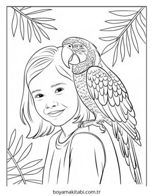 Kız boyama sayfası – çocuk aktivitesi, PDF indir
