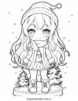 Kız boyama sayfası – kolay boyama, eğitici aktivite