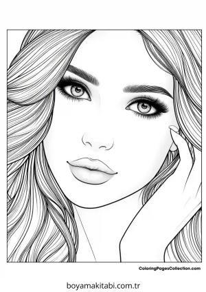 Kız boyama sayfası – kolay boyama, eğitici aktivite