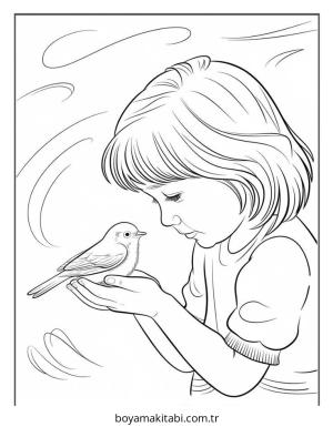 Kız boyama sayfası – yaratıcılık, eğlenceli etkinlik