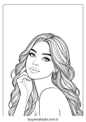 Kız boyama sayfası – yaratıcılık, eğlenceli etkinlik