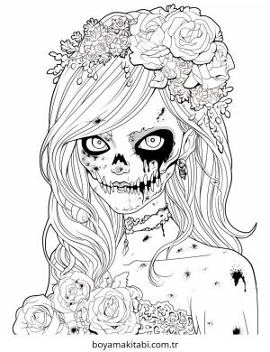 Kız boyama sayfası – eğlenceli etkinlik, el becerilerini geliştirir