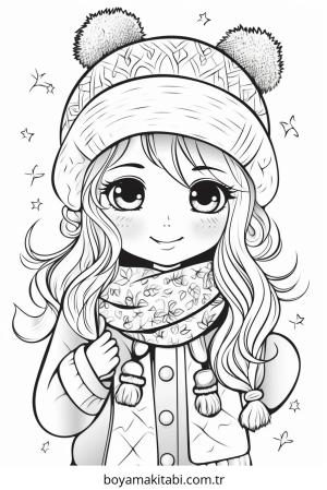 Kız boyama sayfası – kolay boyama, eğitici aktivite