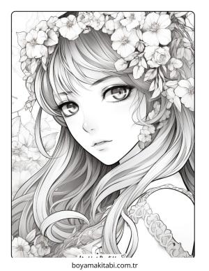 Kız boyama sayfası – keyifli zaman, renkli çizimler