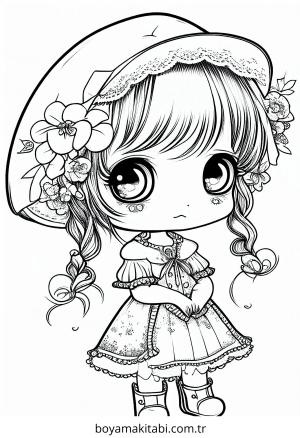 Kız boyama sayfası – evde etkinlik, ücretsiz yazdır