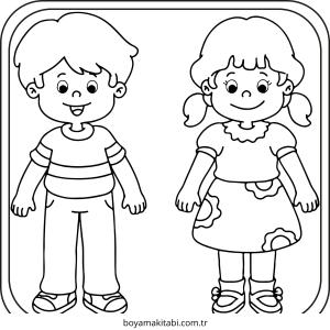 Kız boyama sayfası – boyama etkinliği, çocuk aktivitesi