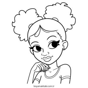 Kız boyama sayfası – el becerilerini geliştirir, boyama çalışması