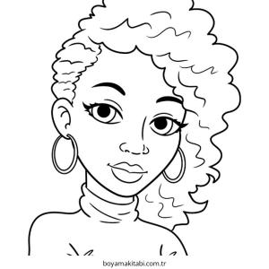 Kız boyama sayfası – eğlenceli etkinlik, el becerilerini geliştirir