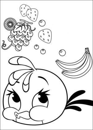 Kızgın Kuşlar Stella boyama sayfası,  coloring page, Kızgın Kuşlar Stella Meyveleri Sever, 