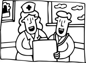 Kızılay Haftası boyama sayfası,  coloring page, Hemşire ve Doktor, 