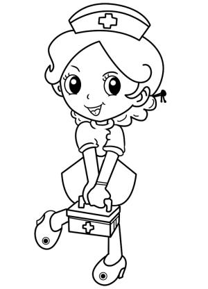 Kızılay Haftası boyama sayfası,  coloring page, Hemşire 6, 