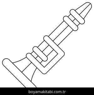 Klarnet boyama sayfası – keyifli zaman, renkli çizimler